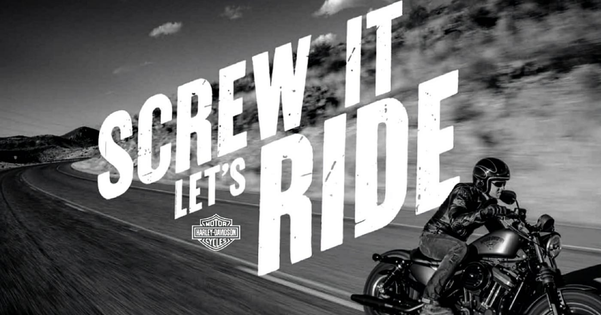 Harley-Davidson's brand voice is rugged, rebellious, and empowering