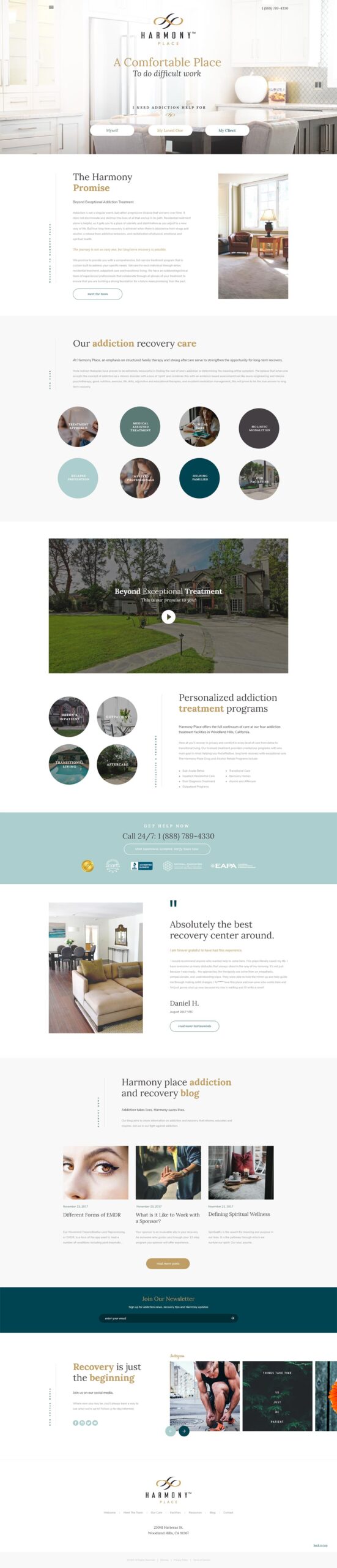 harmony place website homepage