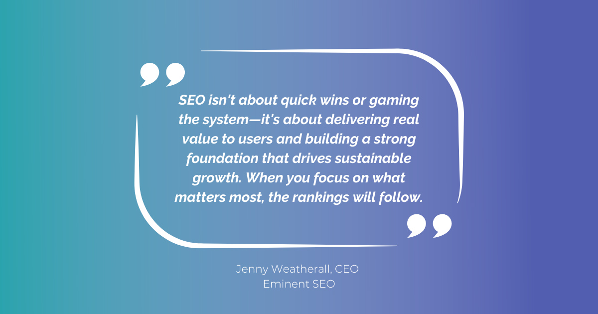 SEO Quote from Eminent SEO CEO Jenny Weatherall